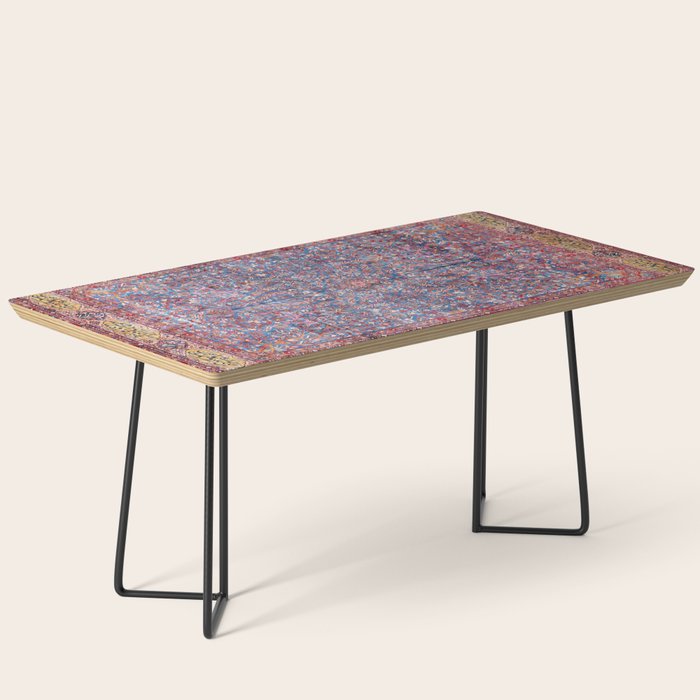 Kashan Central Persian Rug Print Coffee Table Gallery Image 1