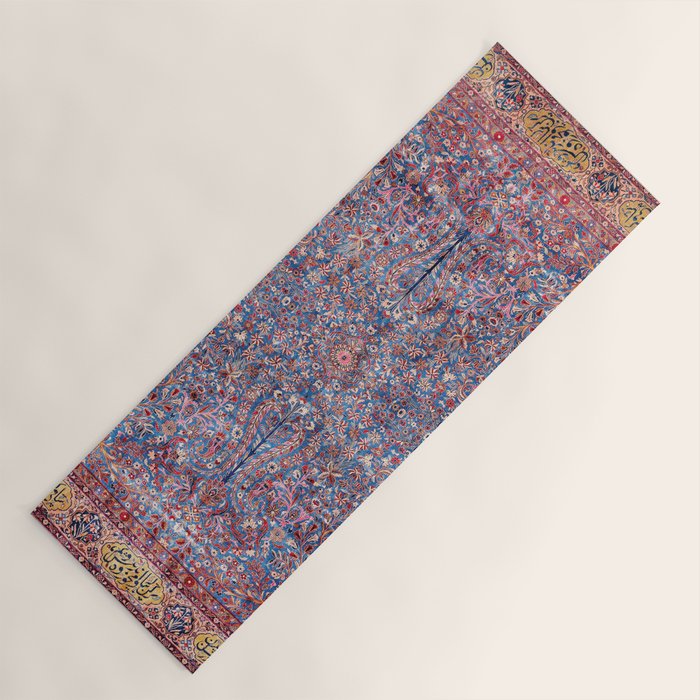 Kashan Central Persian Rug Print Yoga Mat Gallery Image 1