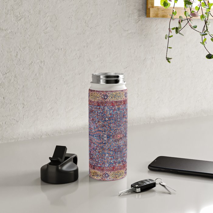 Kashan Central Persian Rug Print Water Bottle Gallery Image 4