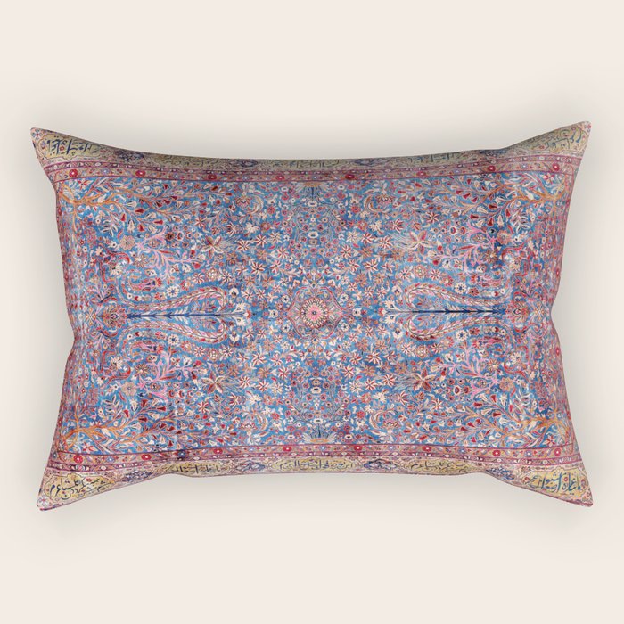 Kashan Central Persian Rug Print Rectangular Pillow Gallery Image 2