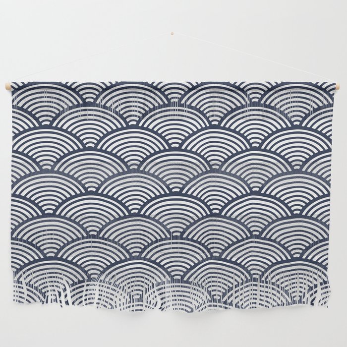 Japanese Waves Navy Wall Hanging Gallery Image 1