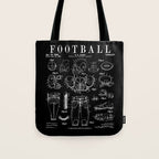 American Football Old Vintage Patent Drawing Print Tote Bag Gallery Image 1