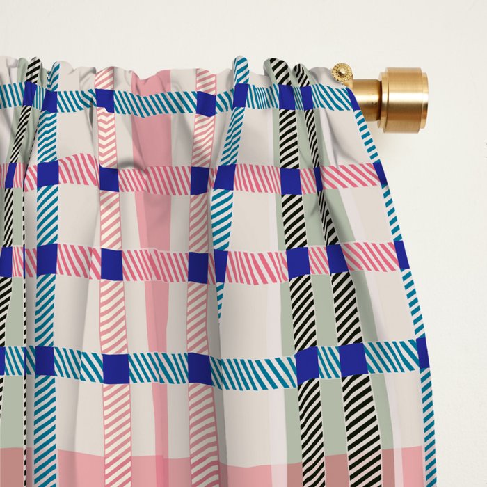 Vibrant Plaid Fusion B Window Curtain Gallery Image 2