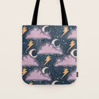 Stormy Night - midnight and lavender  Tote Bag Gallery Image 1