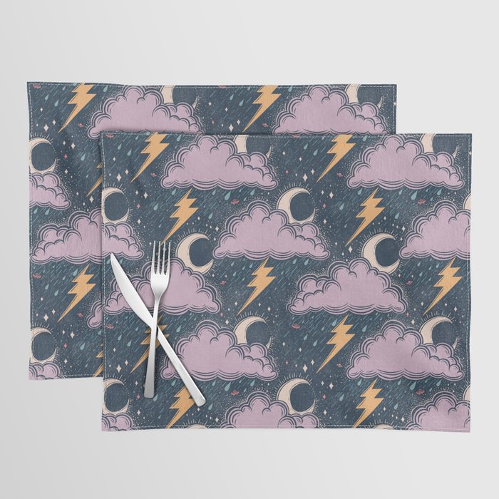 Stormy Night - midnight and lavender  Placemat Gallery Image 1