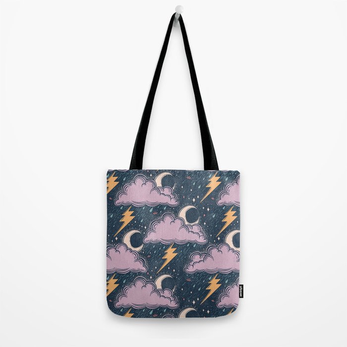 Stormy Night - midnight and lavender  Tote Bag Gallery Image 2