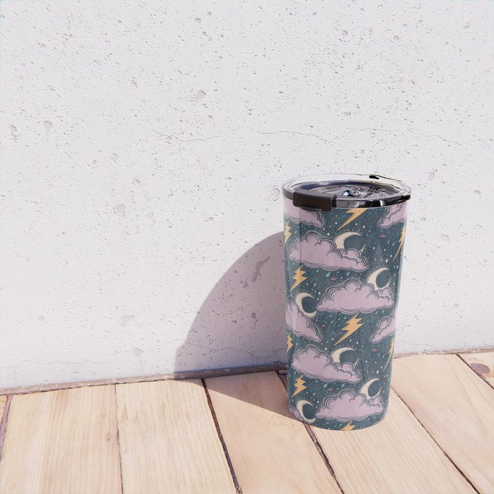 Stormy Night - midnight and lavender  Travel Mug Gallery Image 4