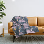 Stormy Night - midnight and lavender  Throw Blanket Gallery Image 1