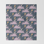 Stormy Night - midnight and lavender  Throw Blanket Gallery Image 2