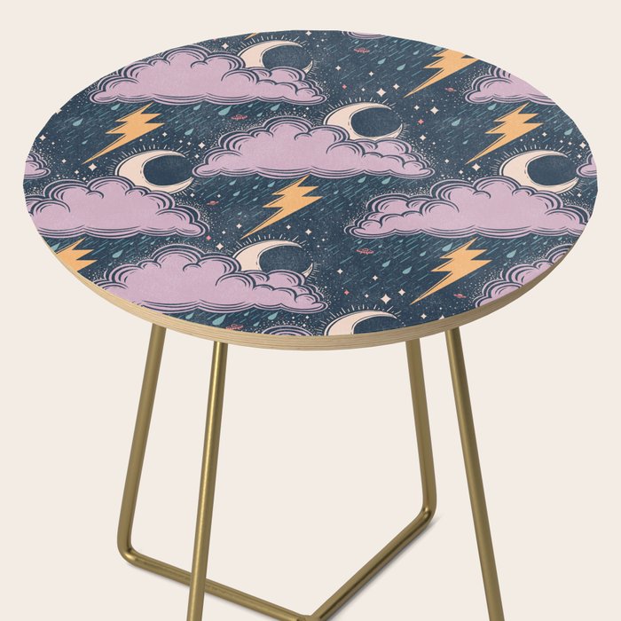 Stormy Night - midnight and lavender  Side Table Gallery Image 2
