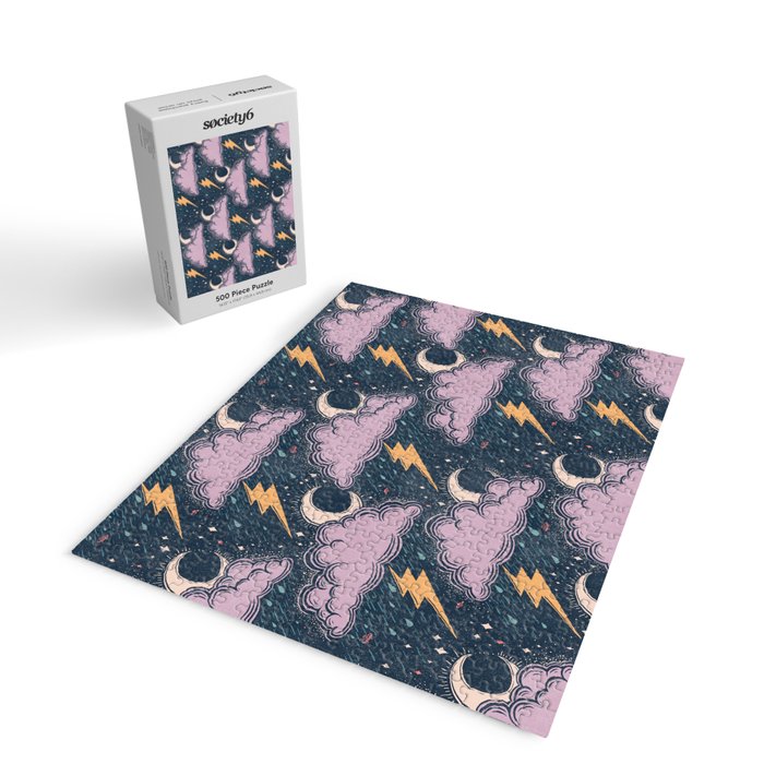 Stormy Night - midnight and lavender  Jigsaw Puzzle Gallery Image 2
