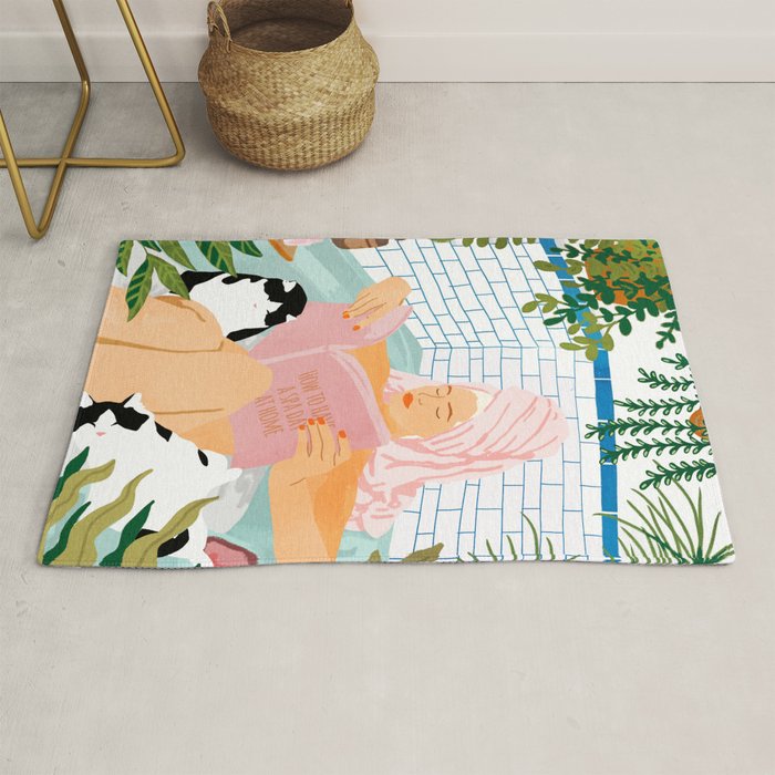 How To Have A Cat Spa Day At Home | Modern Bohemian Home Décor | Pet Bathroom Urban Jungle  Rug Gallery Image 1