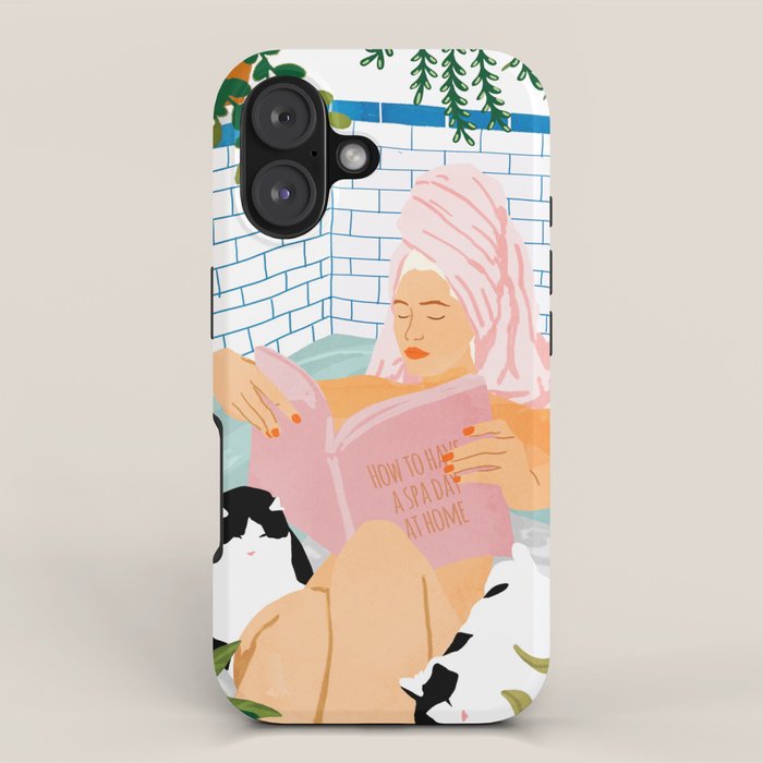 How To Have A Cat Spa Day At Home | Modern Bohemian Home Décor | Pet Bathroom Urban Jungle  iPhone Case Gallery Image 1