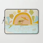 Aquarius surf zodiac // retro art by surfy birdy Laptop Sleeve Gallery Image 1