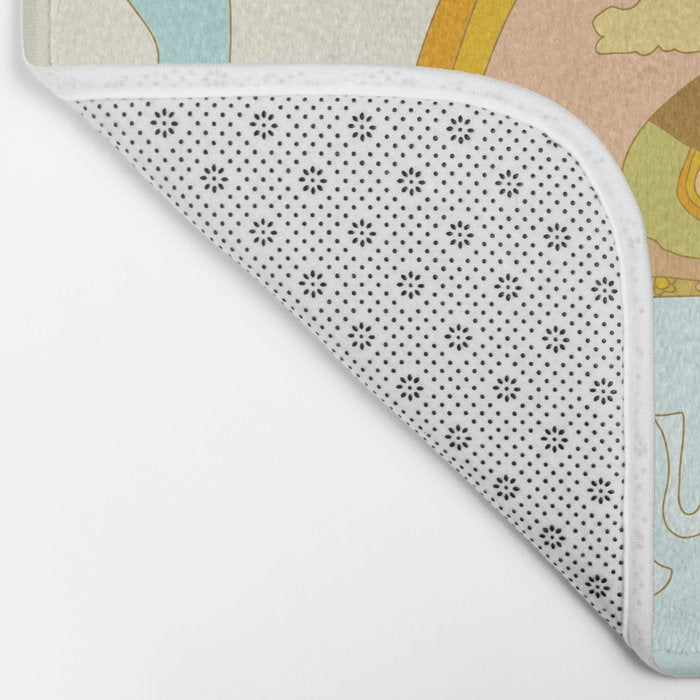 Aquarius surf zodiac // retro art by surfy birdy Bath Mat Gallery Image 2