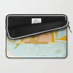 Aquarius surf zodiac // retro art by surfy birdy Laptop Sleeve Gallery Image 2