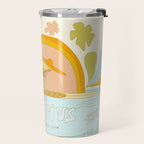 Aquarius surf zodiac // retro art by surfy birdy Travel Mug Gallery Image 2