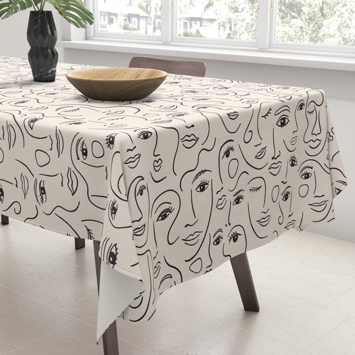 Abstract Faces Tablecloth Gallery Image 3