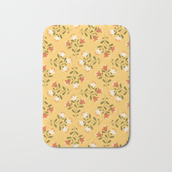 Spring Sunny Floral Pattern Bath Mat Gallery Image 1