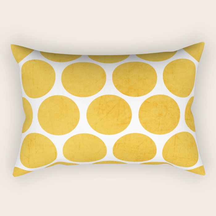 yellow polka dots Rectangular Pillow Gallery Image 2
