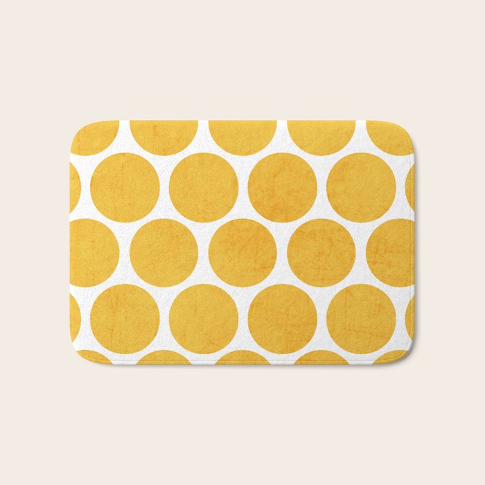 yellow polka dots Bath Mat Gallery Image 1
