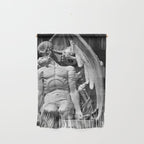 Kiss of Death, grave headstone winged angel of death marble sculpture and man Barcelona, Spain  Wall Hanging Gallery Image 1