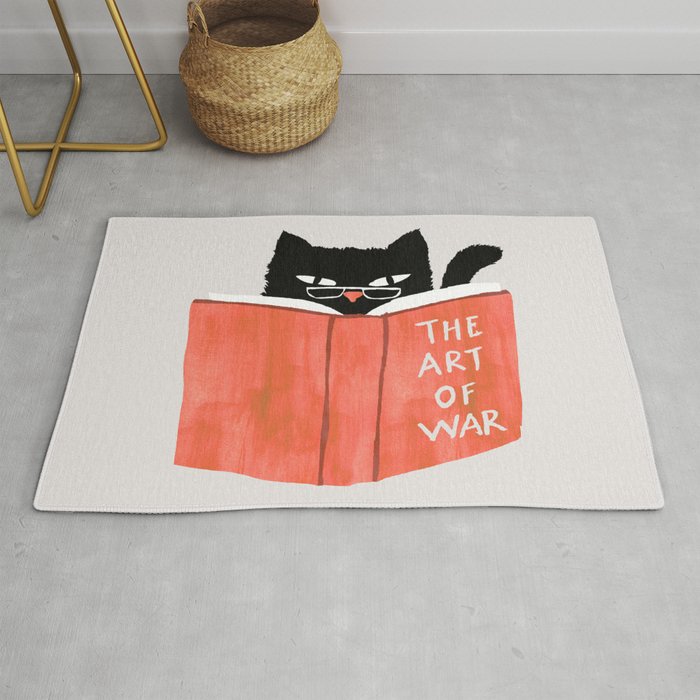 Cat reading book Rug Gallery Image 1