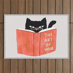 Cat reading book Outdoor Rug Gallery Image 1