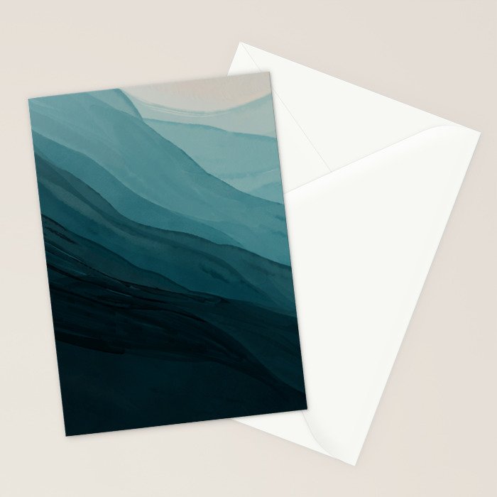 Waves Into The Depths | Wave Texture Design Stationery Card Gallery Image 2