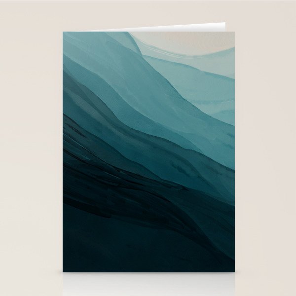 Waves Into The Depths | Wave Texture Design Stationery Card Gallery Image 1