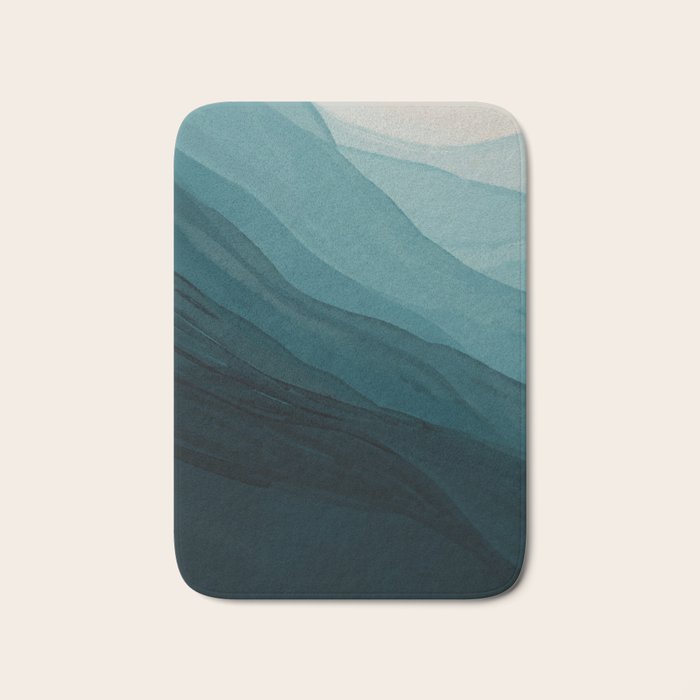 Waves Into The Depths | Wave Texture Design Bath Mat Gallery Image 1