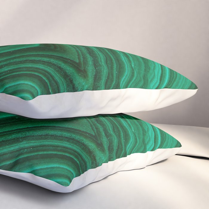 Malachite Green Marble Texture Pillow Sham Gallery Image 3