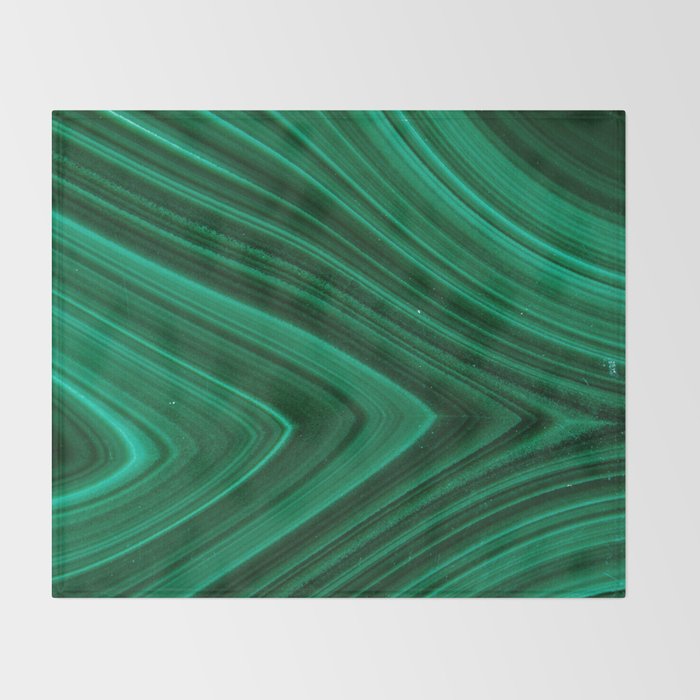 Malachite Green Marble Texture Throw Blanket Gallery Image 2