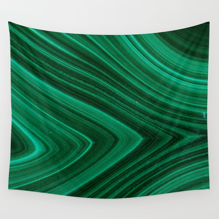 Malachite Green Marble Texture Wall Tapestry Gallery Image 1