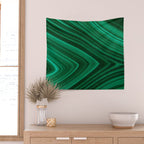 Malachite Green Marble Texture Wall Tapestry Gallery Image 2