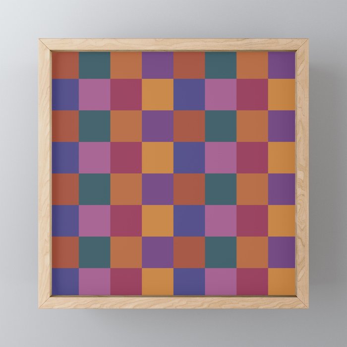 Checkered Multicolor Pattern XVIII Colorful Vibrant Mini Art Print Gallery Image 1