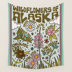 Alaska Wildflowers Wall Tapestry Gallery Image 4