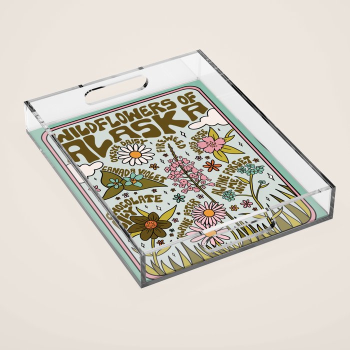 Alaska Wildflowers Acrylic Tray Gallery Image 1