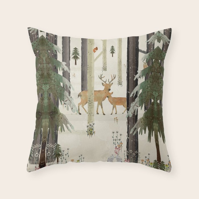 nature's way the deer Throw Pillow Gallery Image 6