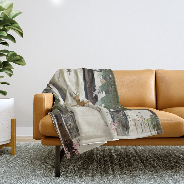nature's way the deer Throw Blanket Gallery Image 1