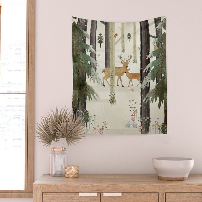 nature's way the deer Wall Tapestry Gallery Image 2