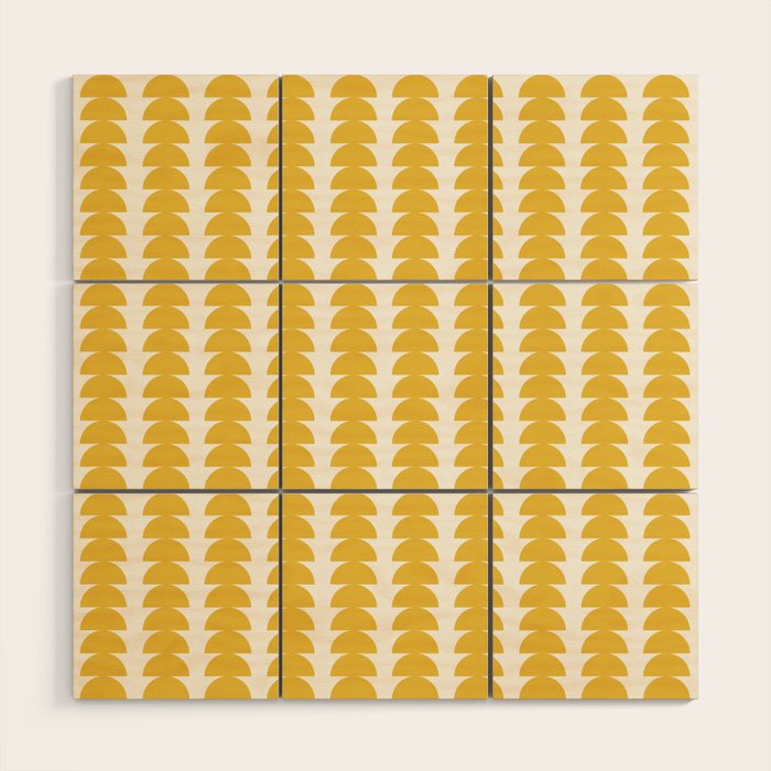 Maude Shapes Pattern - Golden Yellow Wood Wall Art Gallery Image 1