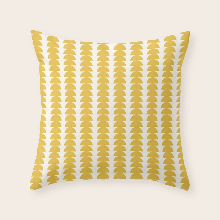 Maude Shapes Pattern - Golden Yellow Throw Pillow Gallery Image 6