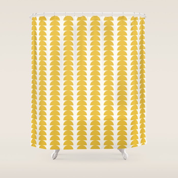 Maude Shapes Pattern - Golden Yellow Shower Curtain Gallery Image 1
