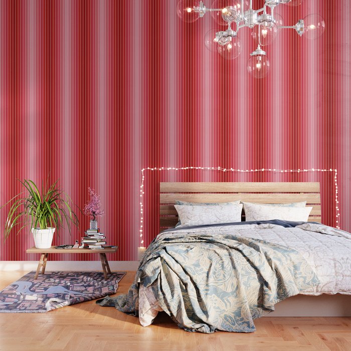 Gradient Arch VI Pink and Red Mid Century Modern Rainbow Wallpaper Gallery Image 3