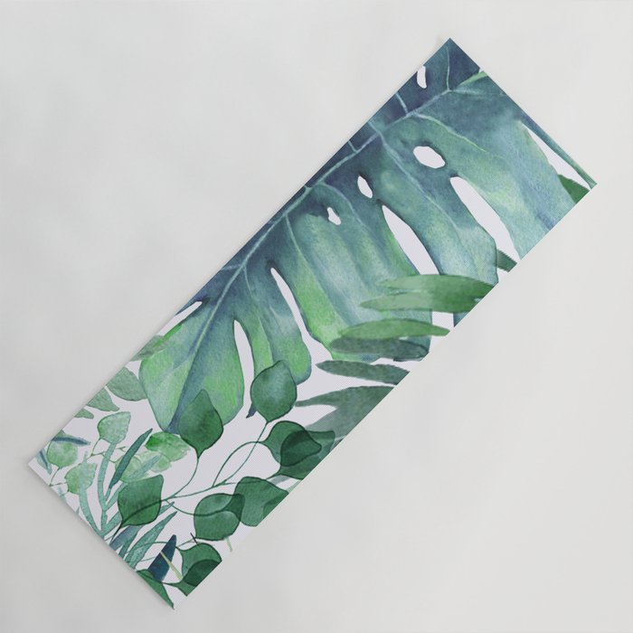 Tropical  Leaves Yoga Mat Gallery Image 1