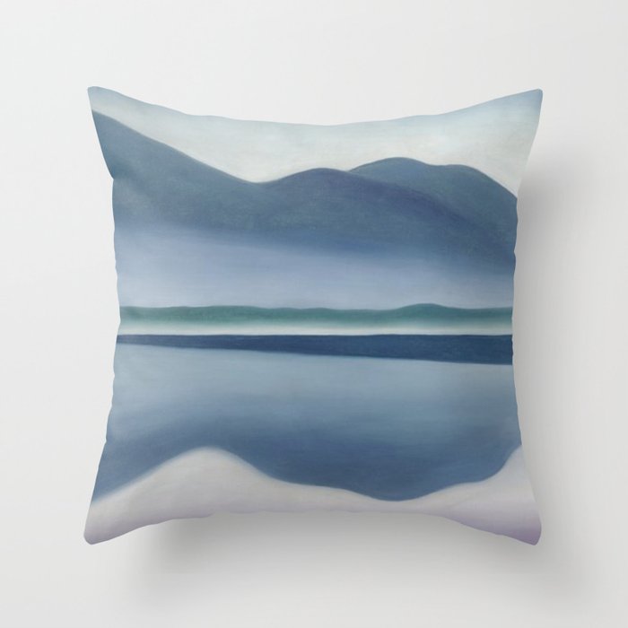 Georgia O'Keeffe  lake george formerly reflection seascape Throw Pillow Gallery Image 6