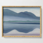 Georgia O'Keeffe  lake george formerly reflection seascape Serving Tray Gallery Image 1