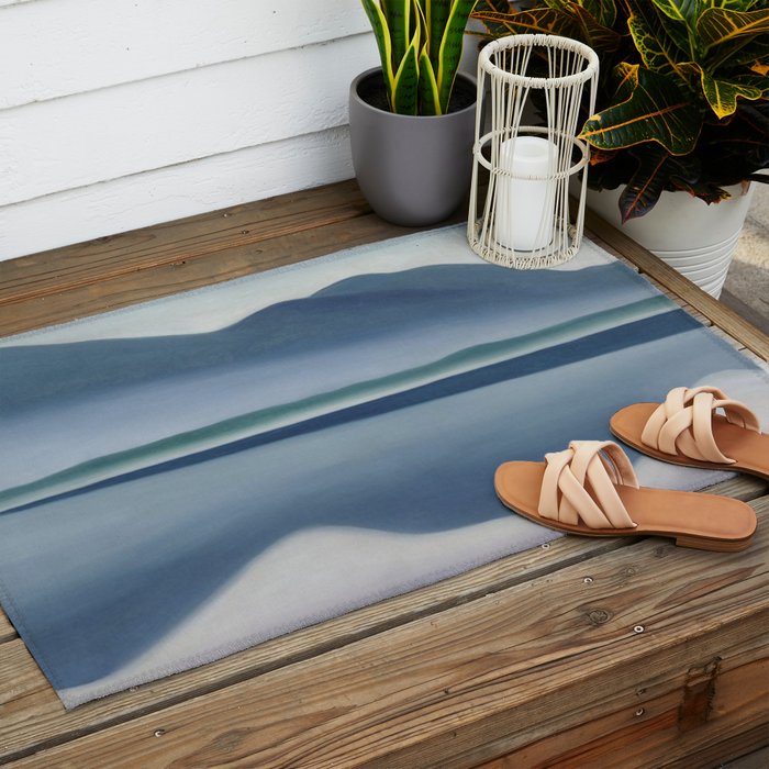 Georgia O'Keeffe  lake george formerly reflection seascape Outdoor Rug Gallery Image 2