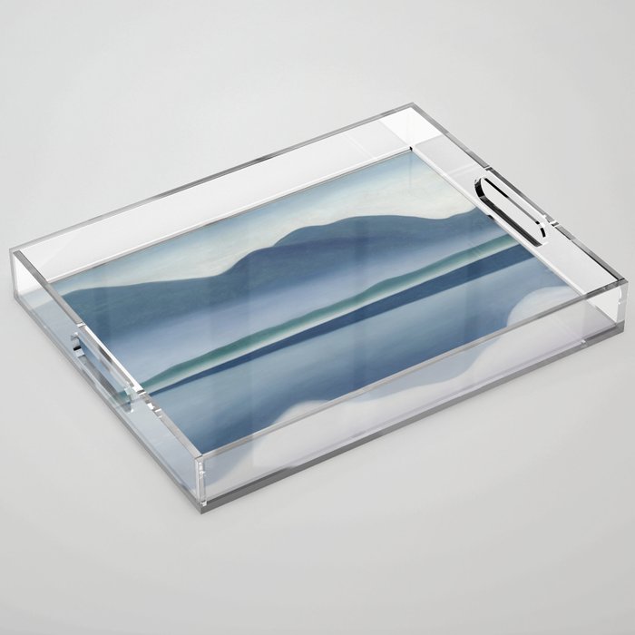 Georgia O'Keeffe  lake george formerly reflection seascape Acrylic Tray Gallery Image 1
